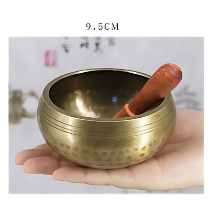 Tibetan Singing Bowls Healing Sound Tool - 9.5 cm(dia) Gold