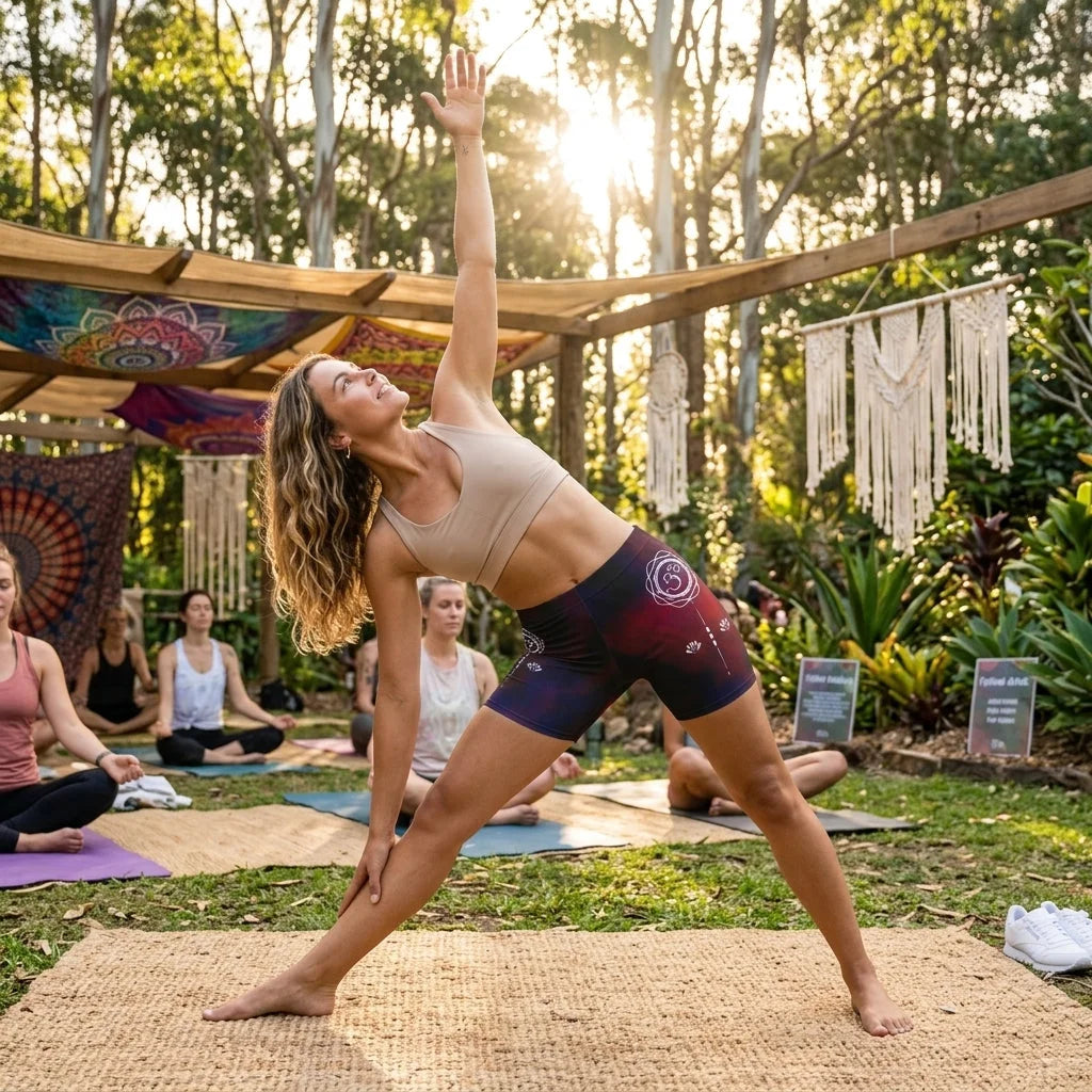 Tie Dye Om Hot Shorts Yoga For Spiritual Flow