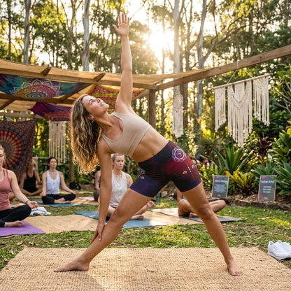 Tie Dye Om Hot Shorts Yoga For Spiritual Flow