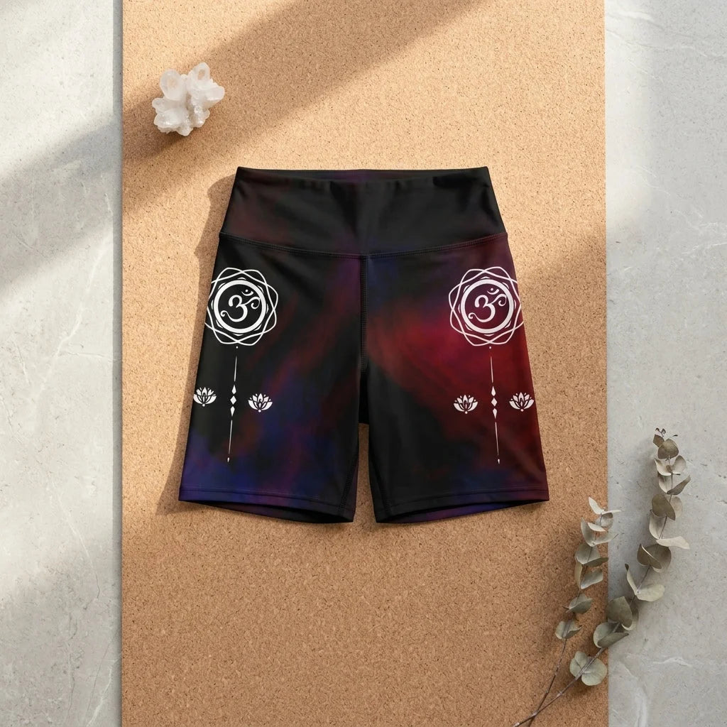 Tie Dye Om Hot Shorts Yoga For Spiritual Flow