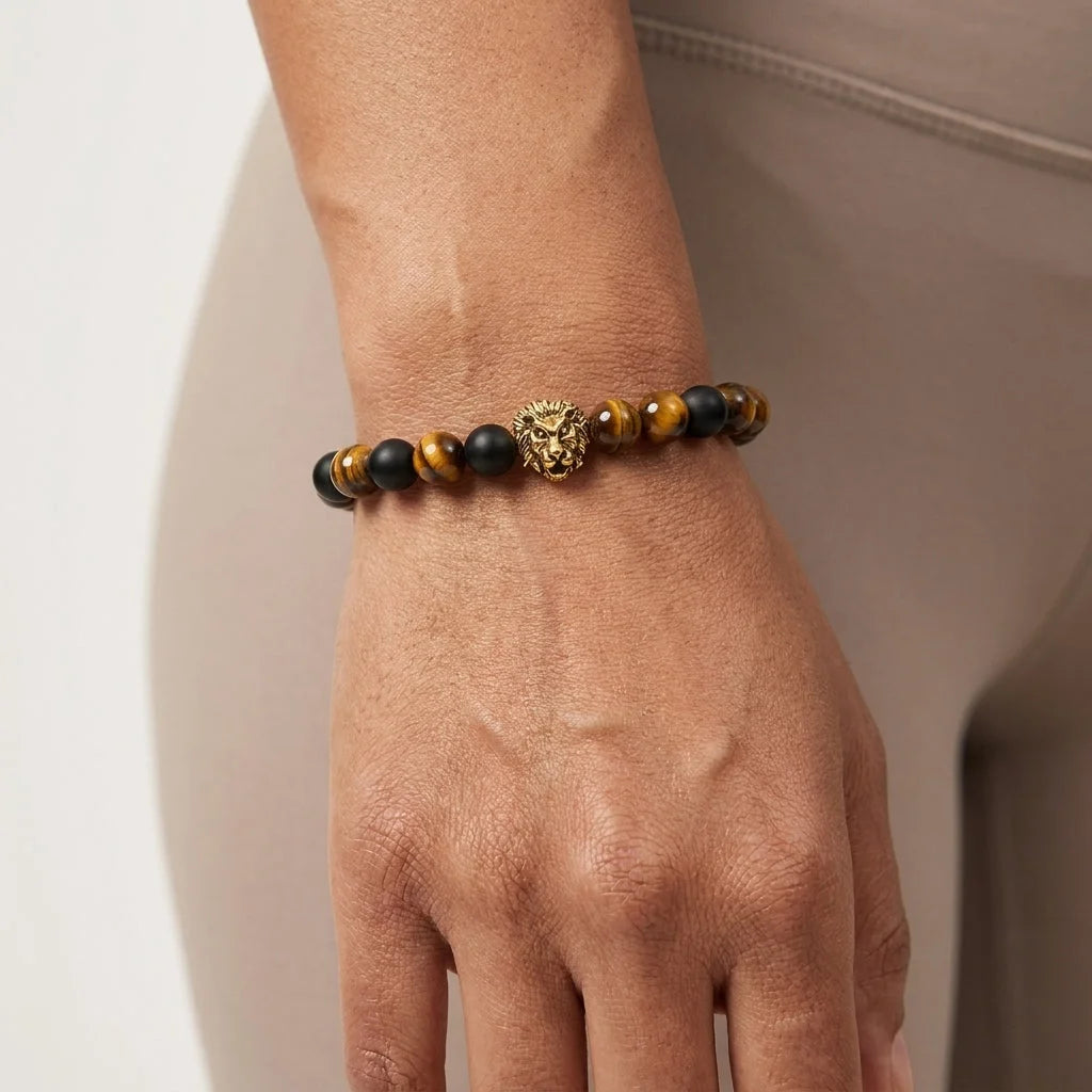 Tiger Eye Bead Bracelet For Strength And Grounding