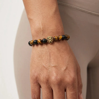 Tiger Eye Bead Bracelet For Strength And Grounding