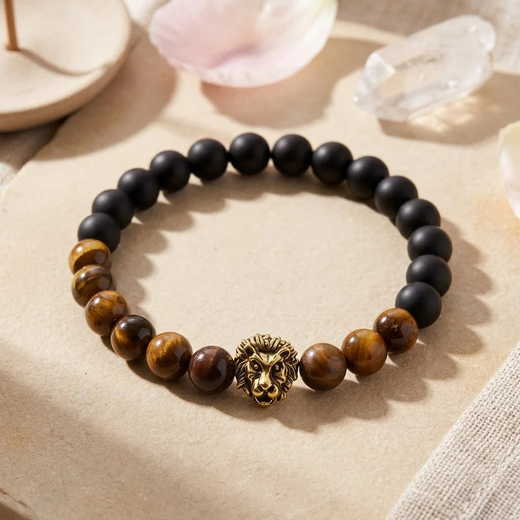 Tiger Eye Bead Bracelet For Strength And Grounding