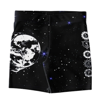 Tight Shorts For Women With Sun Moon Chakra Print