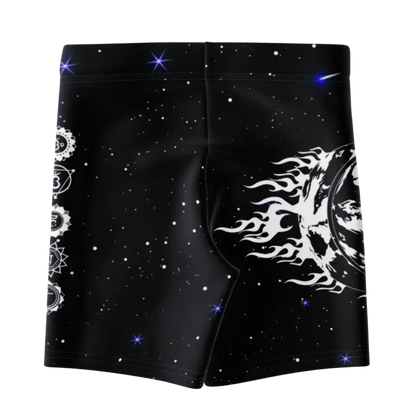 Tight Shorts For Women With Sun Moon Chakra Print