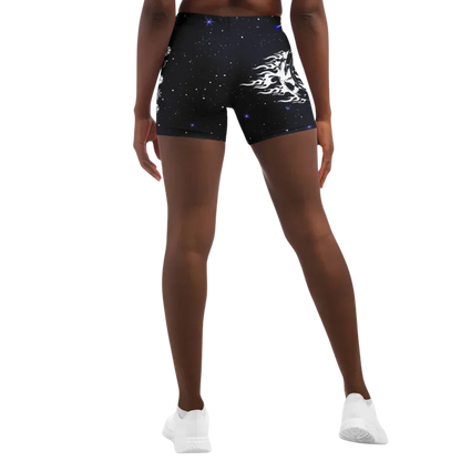 Tight Shorts For Women With Sun Moon Chakra Print