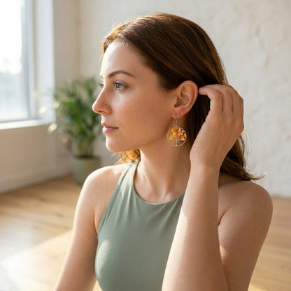 Tree Of Life Boho Hippie Earrings With Natural Stones