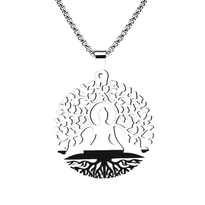 Tree Of Life Pendant With Buddha And Sacred Geometry