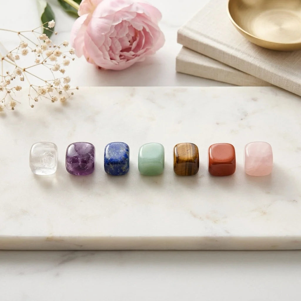 Tumble Stones Crystals Set For Chakra Energy Balance - Set of 7 stones