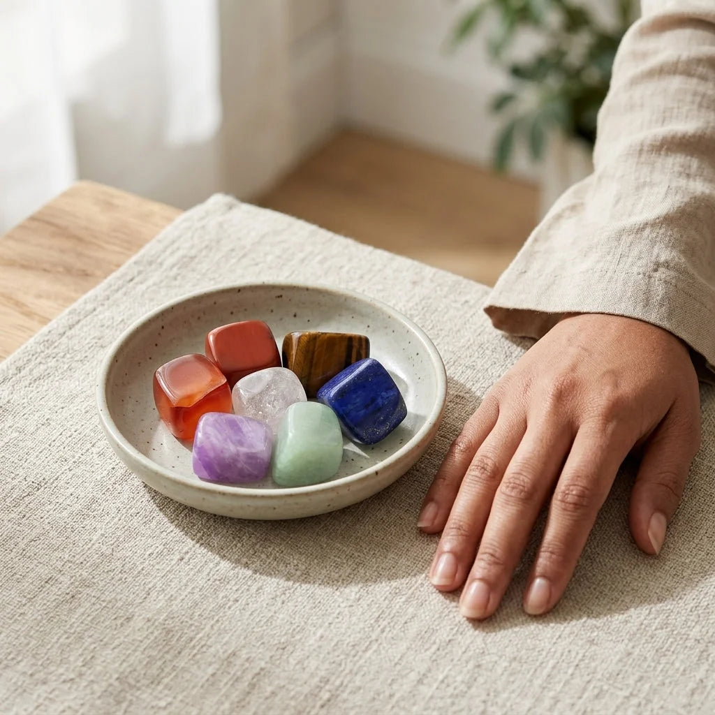 Tumble Stones Crystals Set For Chakra Energy Balance - Set of 7 stones