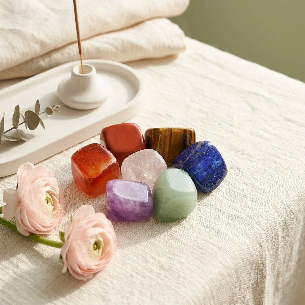 Tumble Stones Crystals Set For Chakra Energy Balance - Set of 7 stones