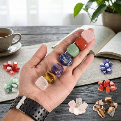 Tumble Stones Crystals Set For Chakra Energy Balance - Set of 7 stones