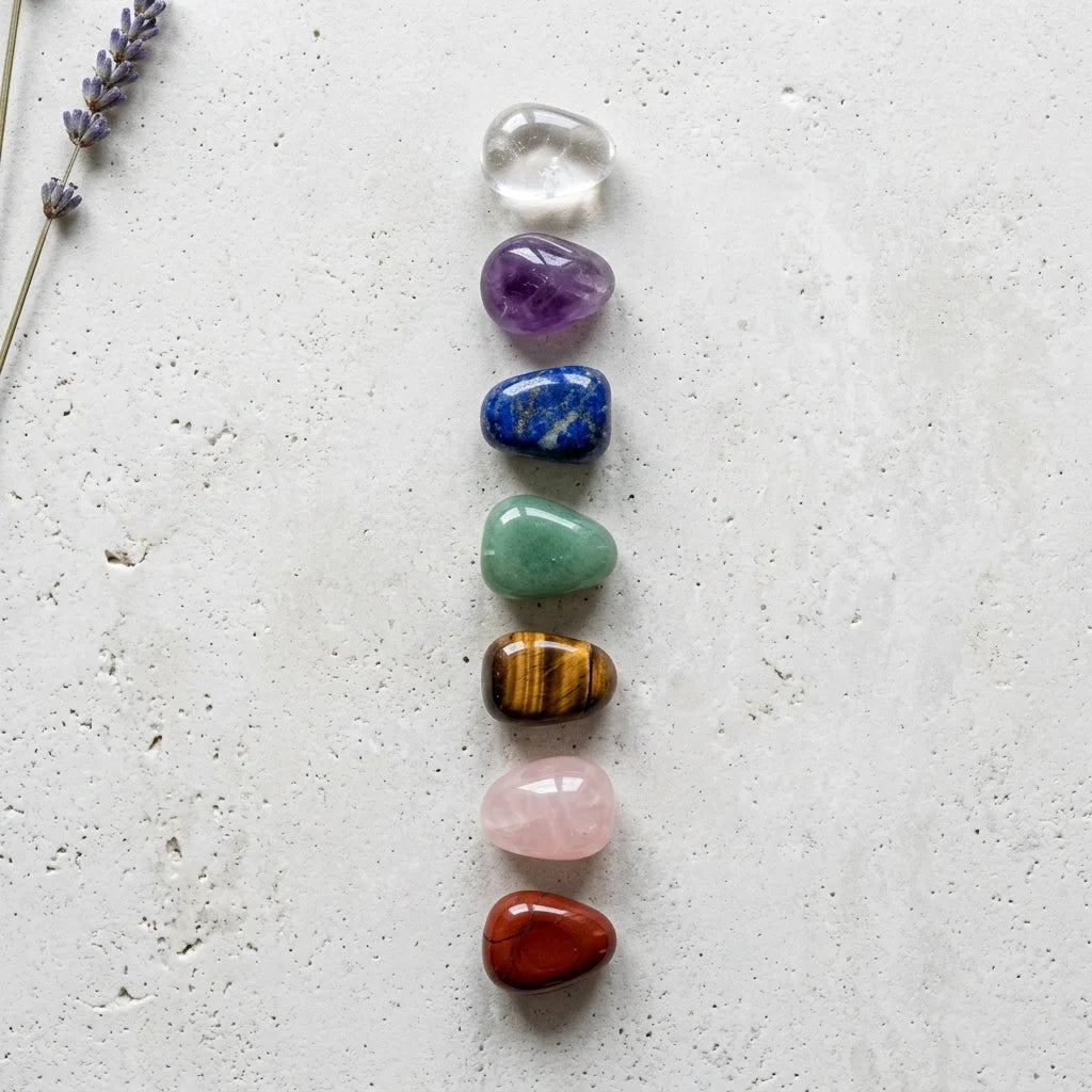 Tumble Stones Crystals Set For Chakra Energy Balance - Set of 7 stones