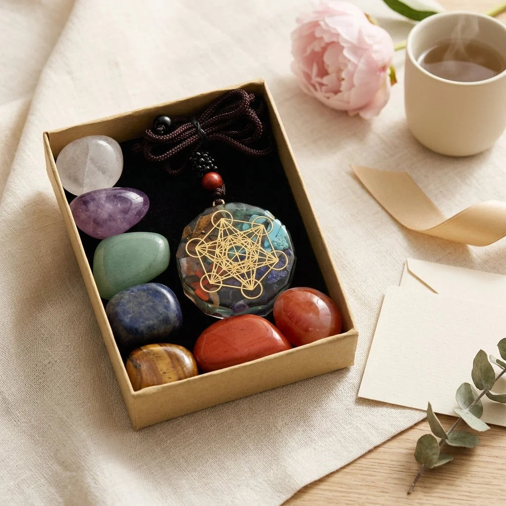 Tumbled Crystals Set For Meditation And Chakra Balance