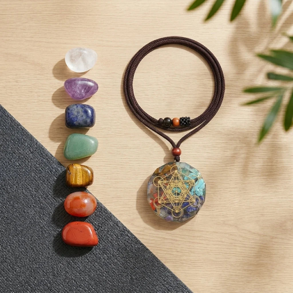 Tumbled Crystals Set For Meditation And Chakra Balance