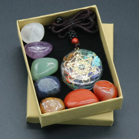 Tumbled Crystals Set For Meditation And Chakra Balance - Boxed