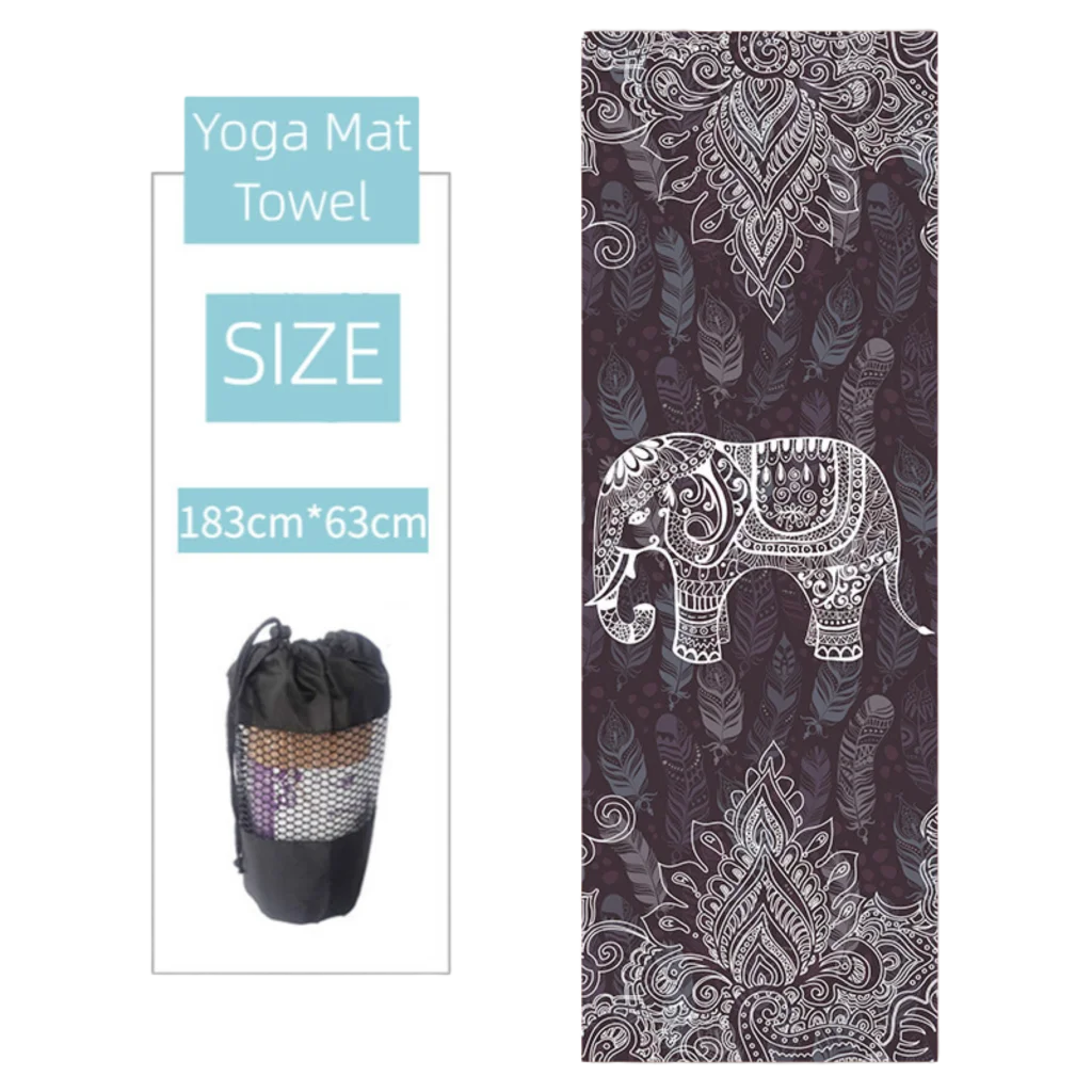 Ultra Grip Yoga Mat Towel Grip For Sweat-Free Flow - Afterimage / 183x63 cm