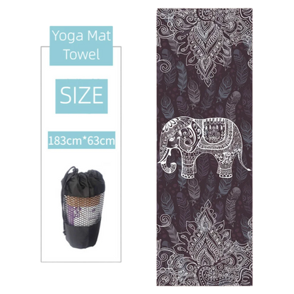 Ultra Grip Yoga Mat Towel Grip For Sweat-Free Flow - Afterimage / 183x63 cm