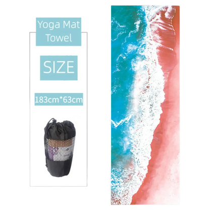 Ultra Grip Yoga Mat Towel Grip For Sweat-Free Flow - Coastline / 183x63 cm