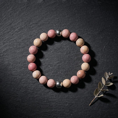 Unisex Wellness Bracelet Stones With Metal Accents