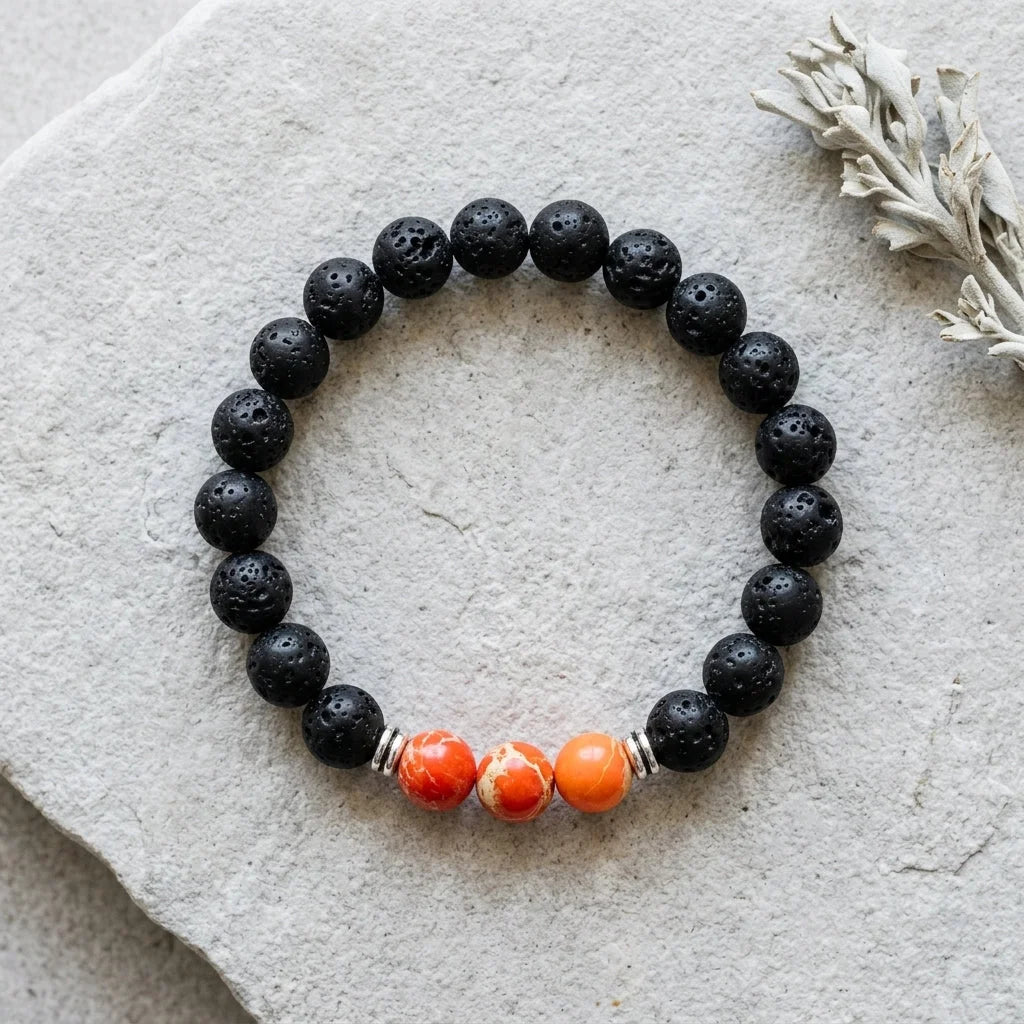 Volcanic Stone Lava Bracelet For Everyday Balance