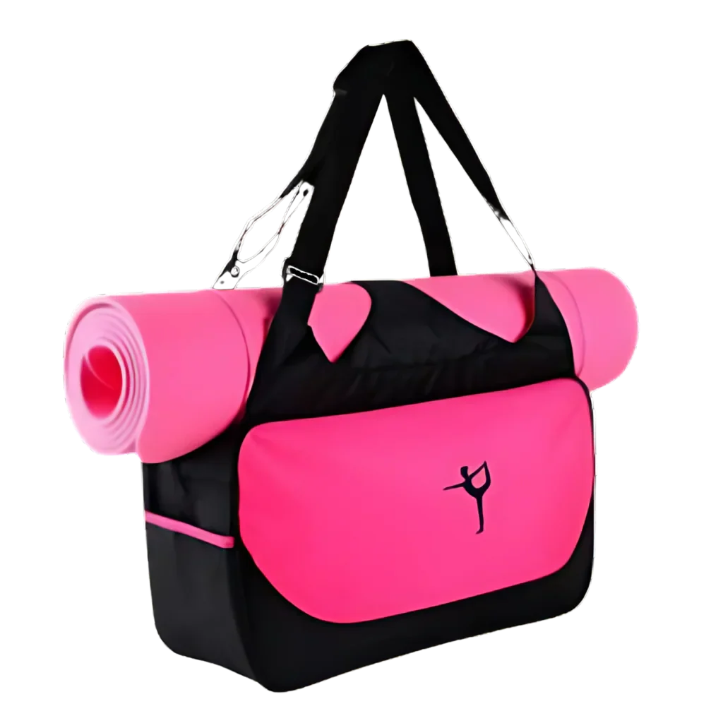 Waterproof Oxford Yoga Duffle Bag With Compartments - Rose Red