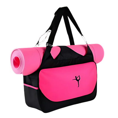Waterproof Oxford Yoga Duffle Bag With Compartments - Rose Red