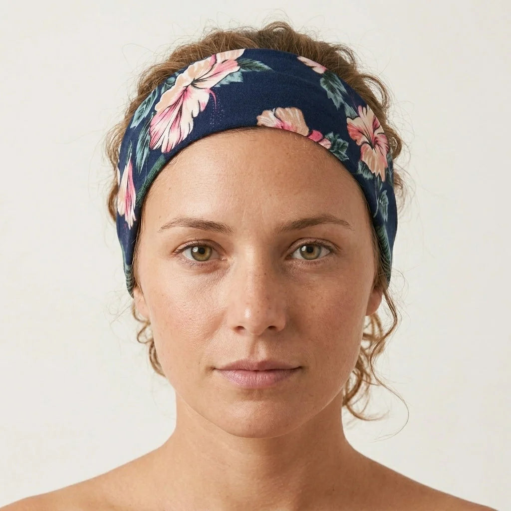 Wide Boho Headbands With Floral Print For Women