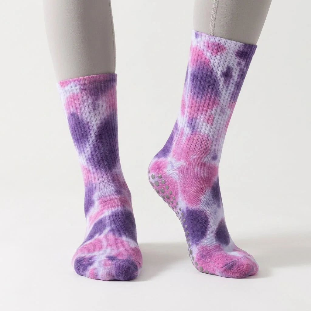 Woman Yoga Socks With Tie Dye And Non Slip Grip