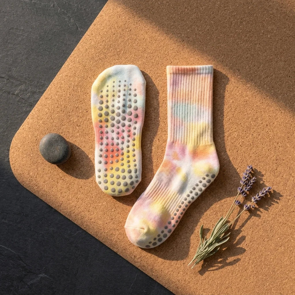 Woman Yoga Socks With Tie Dye And Non Slip Grip