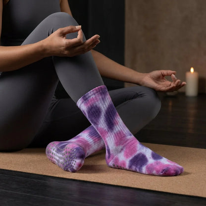 Woman Yoga Socks With Tie Dye And Non Slip Grip