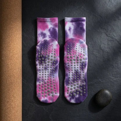 Woman Yoga Socks With Tie Dye And Non Slip Grip