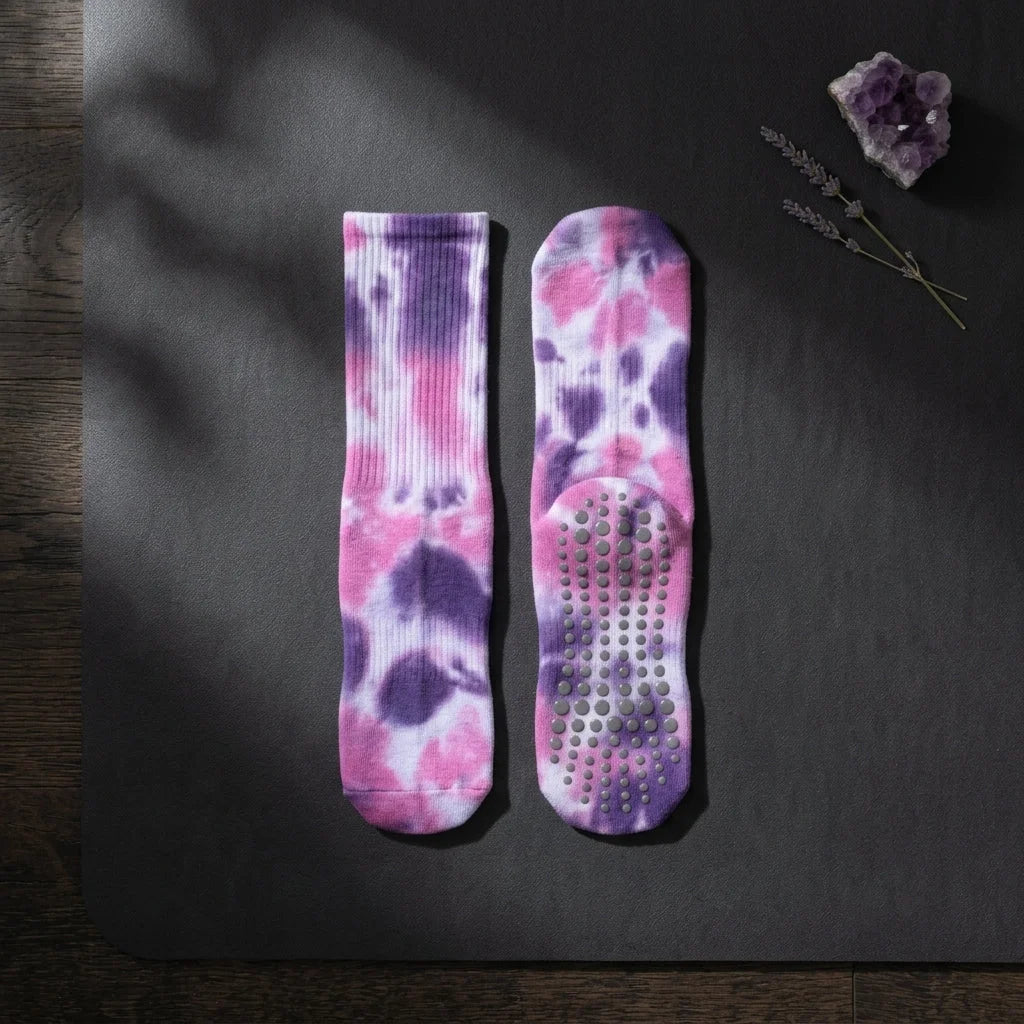 Woman Yoga Socks With Tie Dye And Non Slip Grip