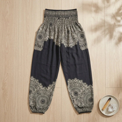 Womens Boho Pants With High Waist And Pocket Comfort
