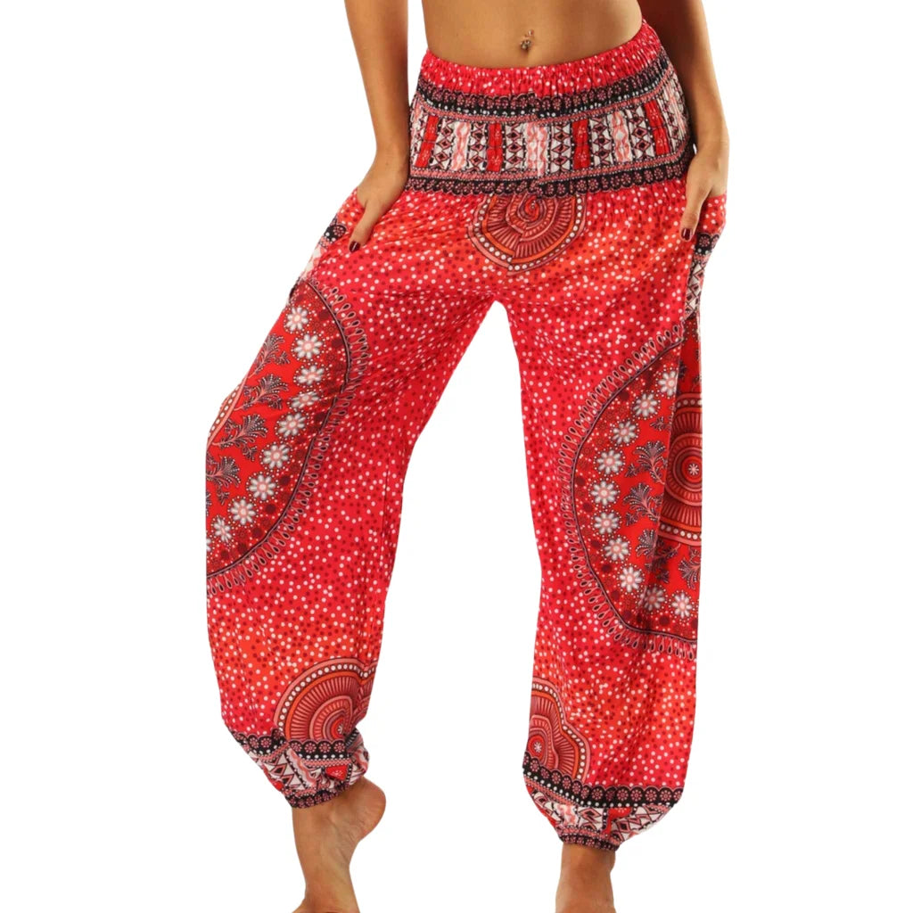 Pants Array Womens Boho Pants | Array of Sacred Mandala Prints – ActiveLineage
