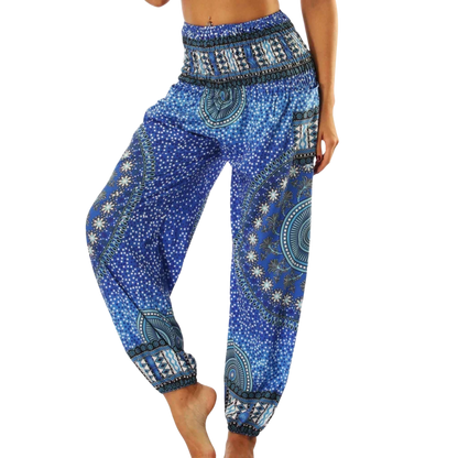 Womens Boho Pants With High Waist And Pocket Comfort - Style C / one size