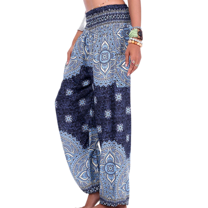 Womens Boho Pants With High Waist And Pocket Comfort - Style E / one size