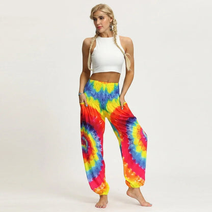 Women’s Boho Pants With High Waist Bloomers Fit