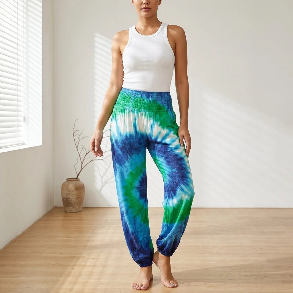 Women’s Boho Pants With High Waist Bloomers Fit