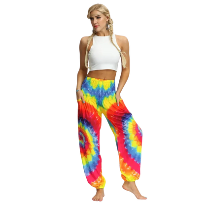 Women’s Boho Pants With High Waist Bloomers Fit - Style A / one size