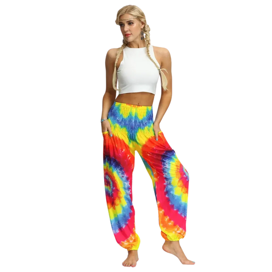 Women’s Boho Pants With High Waist Bloomers Fit - Style A / one size