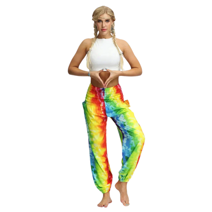 Women’s Boho Pants With High Waist Bloomers Fit - Style E / one size