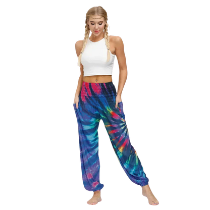Women’s Boho Pants With High Waist Bloomers Fit - Style H / one size
