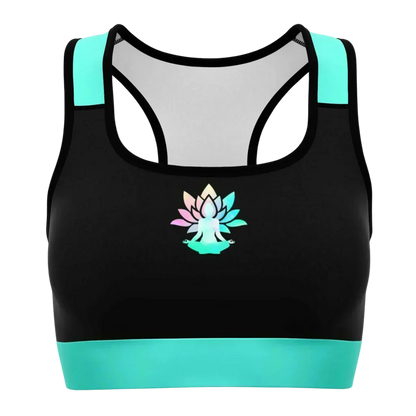 Women’s Yoga Sports Bra With Lotus Pose Graphic - XS
