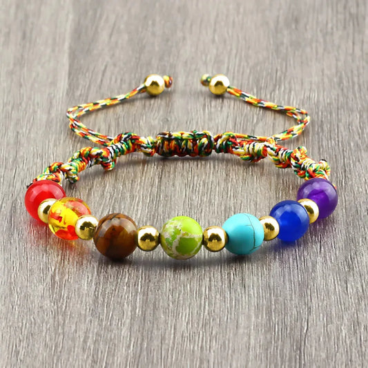 Woven Bracelets With Adjustable Copper Beads - Color / Gold
