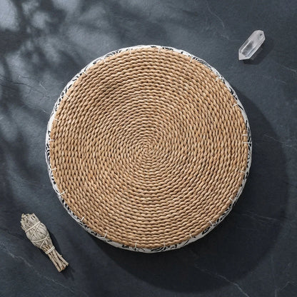 Woven Floor Ottoman Cushion For Relaxed Ritual Seating