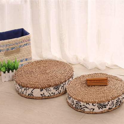 Woven Floor Ottoman Cushion For Relaxed Ritual Seating - Circular / 40x40cm