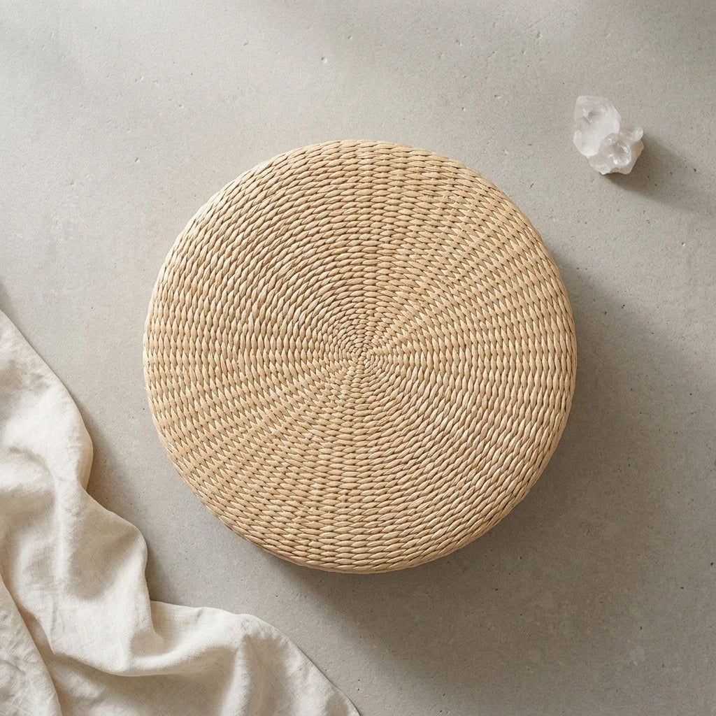 Woven Floor Poofs For Calm And Cozy Living Spaces