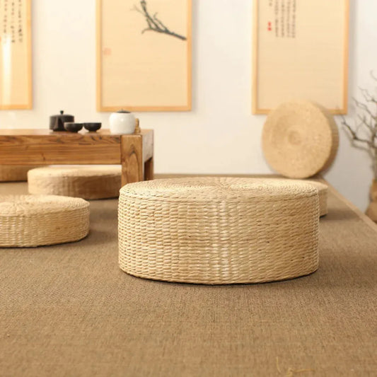 Woven Floor Poofs For Calm And Cozy Living Spaces - Dia 30cm / 10cm