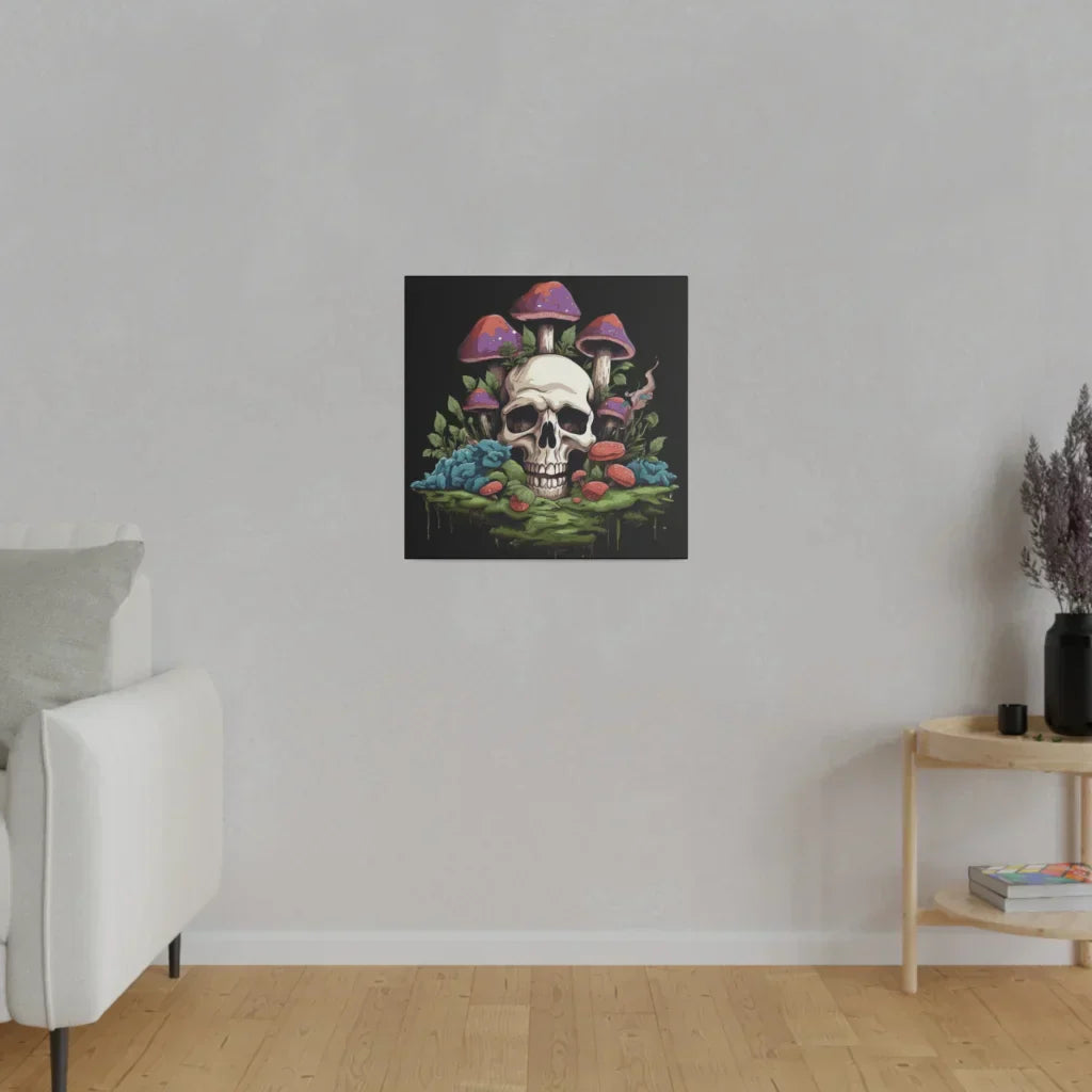 Yoga Art Prints With Skull And Mushroom Design - 20x20 in / 0.75